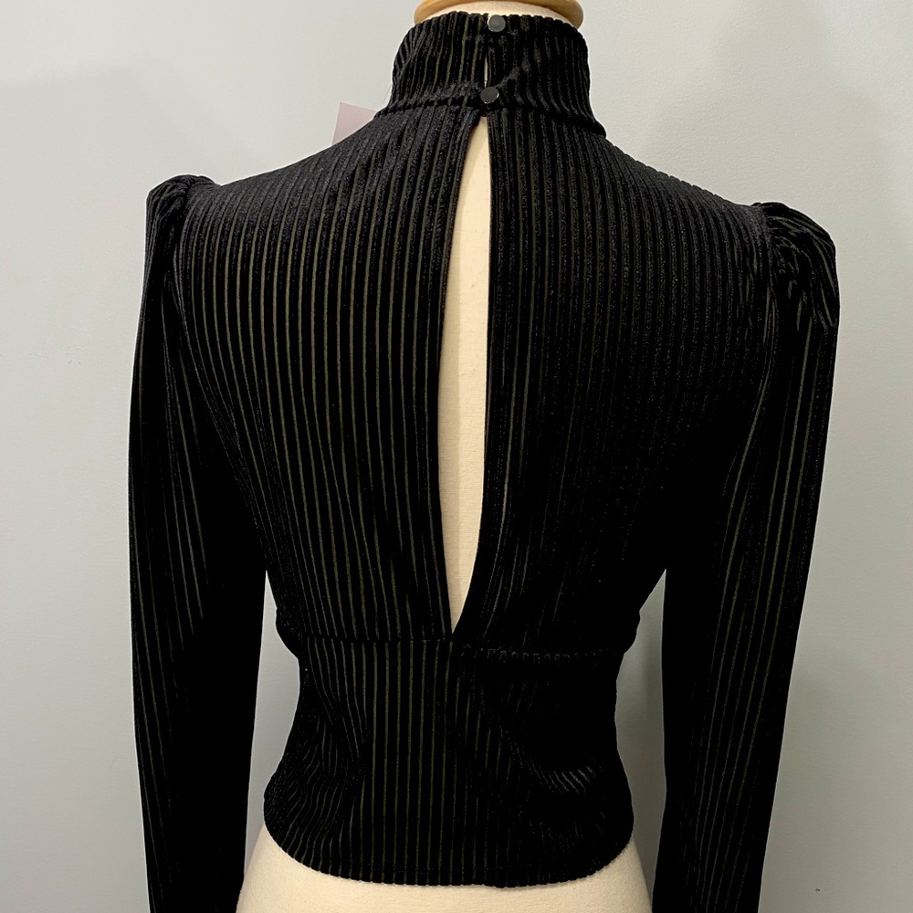 Forever 21 Velvet Ribbed Black Long sleeve